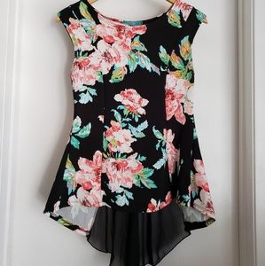 Flowered Peplum Top‎